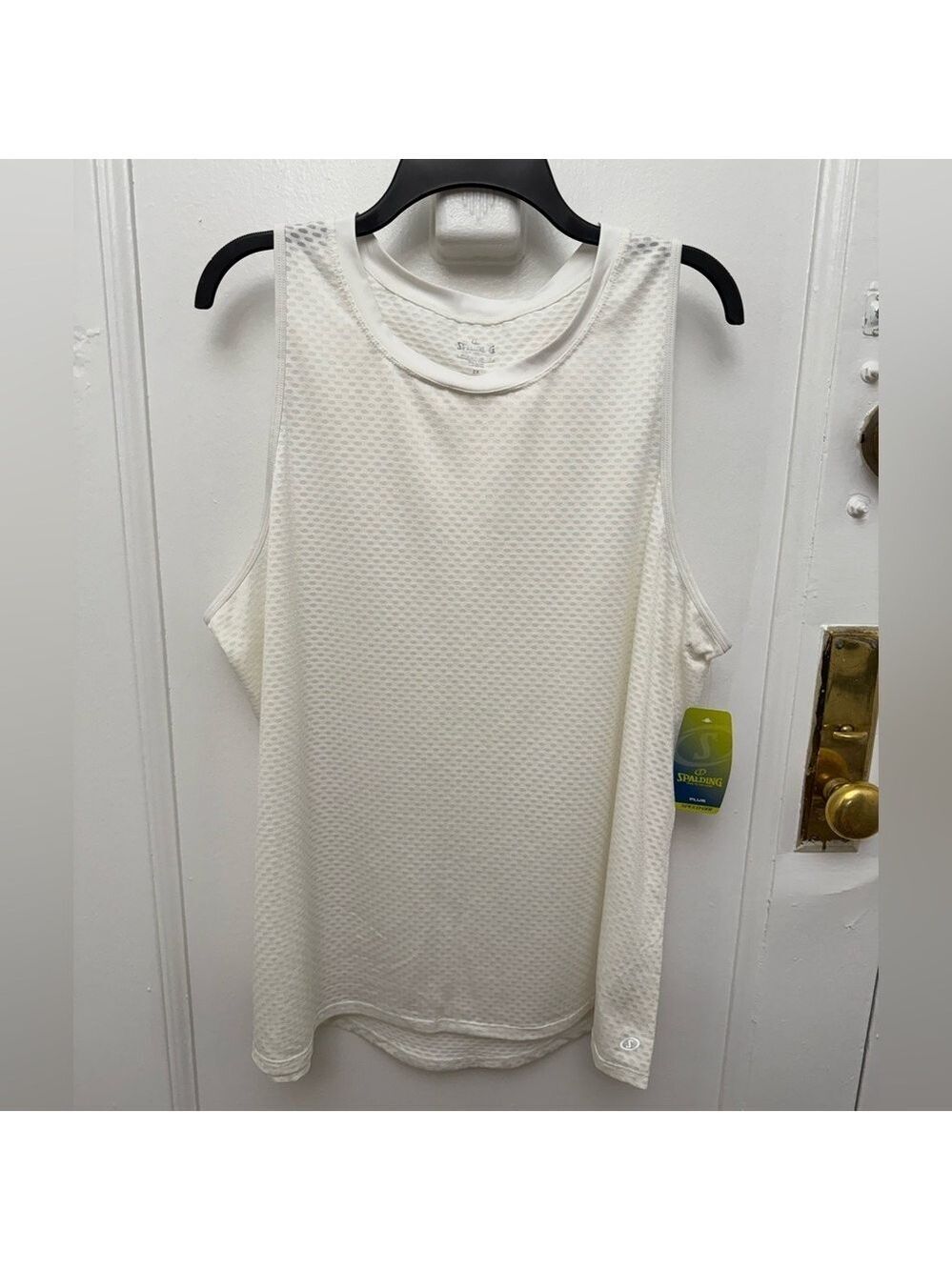 Spalding White Sleeveless Activewear Shirt Women’s Plus Size 2X New